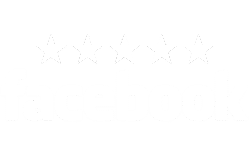 White logo for Facebook 5 -star reviews