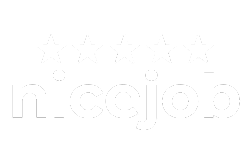 White logo for Nicejob 5-star reviews